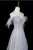Silver Gray Sequins Off the Shoulder Beading Prom Dress