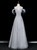 Silver Gray Sequins Off the Shoulder Beading Prom Dress