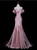 Pink Mermaid Off the Shoulder Pleats Prom Dress