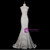 Beige White Mermaid Lace Strapless Prom Dres