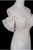 Beige White Mermaid Lace Strapless Prom Dres