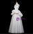 Beige White Tulle V-neck Wedding Dress