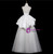 Beige White Tulle V-neck Wedding Dress