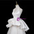 Beige White Tulle V-neck Wedding Dress