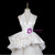 Beige White Tulle V-neck Wedding Dress