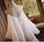 White Spaghetti Straps Tiers Wedding Dress