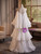White Spaghetti Straps Tiers Wedding Dress
