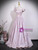 Pink Satin Print Bow Prom Dress