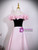 Pink Satin Off the Shoulder Flower Prom Dress