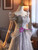 Gray Sequins Off the Shoulder Beading Prom Dress