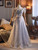 Gray Sequins Off the Shoulder Beading Prom Dress