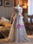 Gray Sequins Off the Shoulder Beading Prom Dress