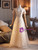 Champagne Sequins V-neck Short Sleeve Prom Dress