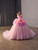 Pink Tulle Strapless Flower Prom Dress