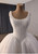 White Tulle Straps Pearls Wedding Dress