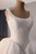 White Tulle Straps Pearls Wedding Dress