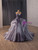 Dark Purple Tulle Sequins Prom Dress