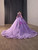 Purple Tulle Appliques Strapless Prom Dress