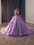 Purple Tulle Appliques Strapless Prom Dress