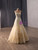 Yellow Tulle Sequins Off the Shoulder Prom Dress