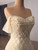 Yellow Tulle Sequins Off the Shoulder Prom Dress