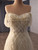Yellow Tulle Sequins Off the Shoulder Prom Dress