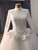 White Mermaid Lace Long Sleeve Wedding Dress With Detachable Train