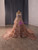 Orange Long Sleeve Sequins Flower Prom Dress