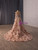 Orange Long Sleeve Sequins Flower Prom Dress