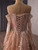 Orange Long Sleeve Sequins Flower Prom Dress