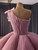 Pink Tulle One Shoulder Pleats Prom Dress