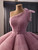 Pink Tulle One Shoulder Pleats Prom Dress