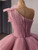 Pink Tulle One Shoulder Pleats Prom Dress