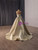 Yellow Green Satin One Shoulder Sequins Crystal Prom Dress