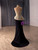 Black Mermaid Strapless Beading Prom Dress