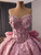 Pink Sequins Strapless Bow Prom Dress