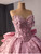 Pink Sequins Strapless Bow Prom Dress