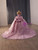 Pink Sequins Strapless Bow Prom Dress