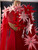 Red Mermaid Flower Split Prom Dress