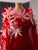 Red Mermaid Flower Split Prom Dress