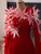 Red Mermaid Flower Split Prom Dress