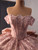 Pink Off the Shoulder Appliques Prom Dress