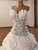 White Mermaid Strapless Beading Pearls Wedding Dress