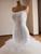 White Mermaid Strapless Pleats Wedding Dress