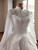 White Lace Long Sleeve High Neck Wedding Dress