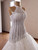 White Mermaid Tulle Halter Beading Wedding Dress