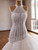 White Mermaid Tulle Halter Beading Wedding Dress