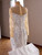 White Mermaid Sequins Long Sleeve Wedding Dress