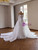 White Mermaud Tulle Beading Long Sleeve Wedding Dress