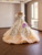 Champagne Tulle Straps Sequins Beading Prom Dress